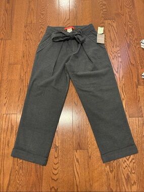 Cartonnier Charcoal Cropped Tie-Waist Pants